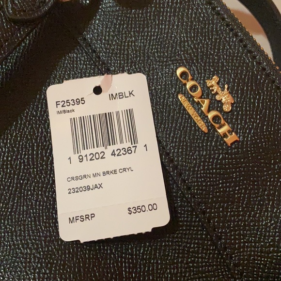 Coach Crossgrain Mini Brooke Carryall Black & Gold - Picture 7 of 7